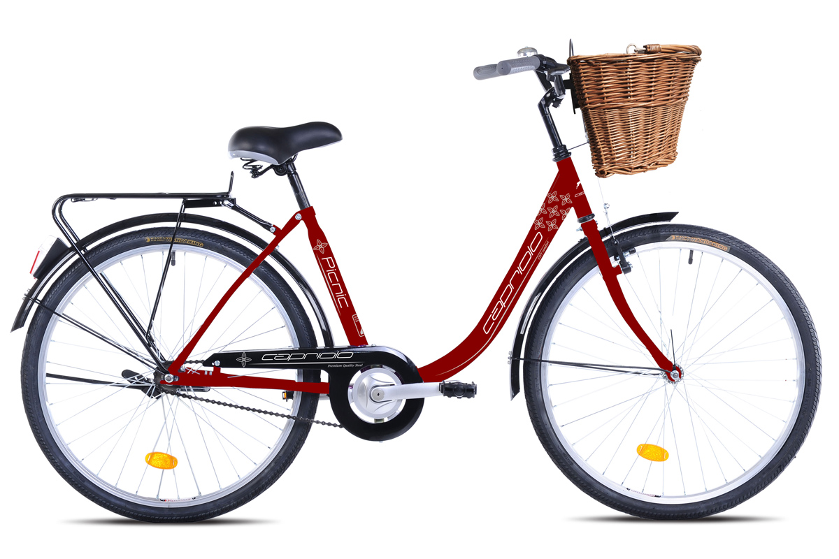 prodaja bicikala sa korpom zenska bicikla crvena capriolo picnic totalbike 